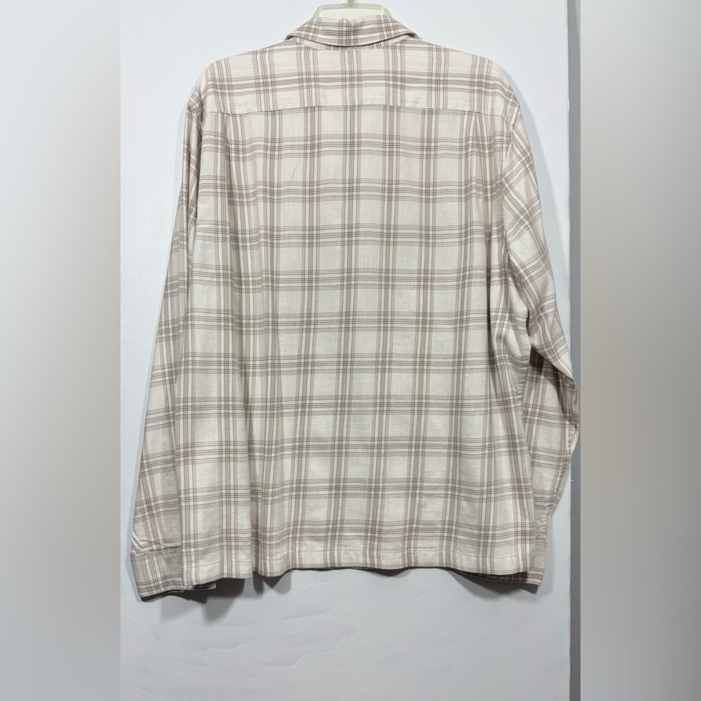 Vince Men's Beige Plaid Shirt Size XL - Picture 14 of 15